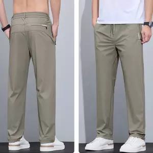 카자리코 여름용 냉감 스판바지 지퍼주머니 허리밴딩 구김없는 슬랙스 아웃도어 등산바지