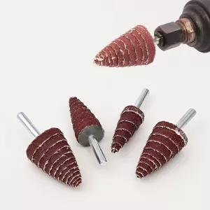 전동 드릴 사포 샌딩 비트 샌드 페이퍼 원추형 헤드 녹 제거 폴리싱 연마 그라인딩