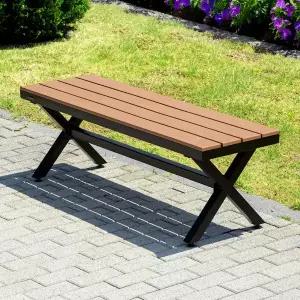 [공간미가구]야드니 1300 벤치 야외 수지목 정원 공원 카페 철제 커피숍 테라스 철재 평벤치 의자