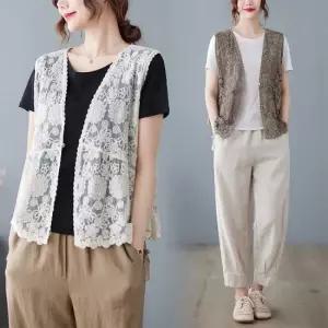 코코에보니V111레이스조끼 빅사이즈여성의류