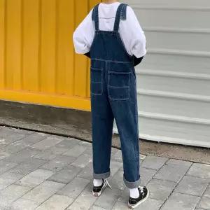 멜빵바지 가을 데님 남자멜빵청바지 남성 루즈핏 봄