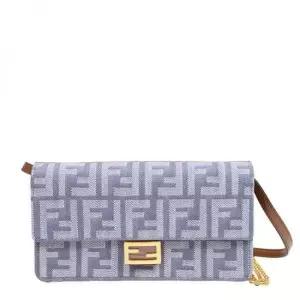 펜디 MUST IT_FENDI Wallet On Chain Fabric FF Effect 8M0498 AUT4 F1SXQ) 바게트 체인 지갑)