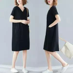 [하프클럽/셀러허브_여성트랜드패션]브이넥 슬림 결혼식원피스 반팔 포인