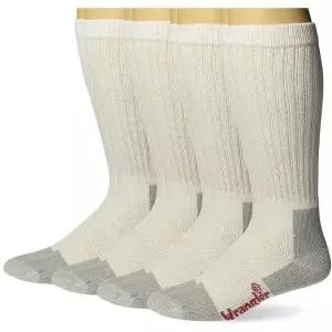 랭글러 남성용 Riggs Workwear Over The Calf 작업 부츠 양말 4개 포장, 화이트., Large