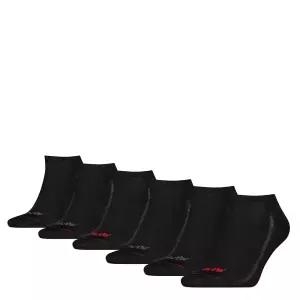 Levi's 남성용 6팩 로우 컷 양말, 경량, 아치 서포트 및 메시 통기성, 블랙/다크 섀도우/레드, 라지