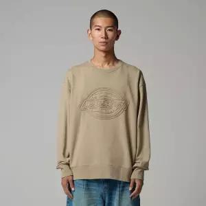 디키즈 프렌치테리 EMB 로고 스웨트셔츠 Dessert Sand 187687