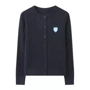 [하프클럽/르샵]하트 패치 케이블 니트 가디건 (DQ1CK001A)