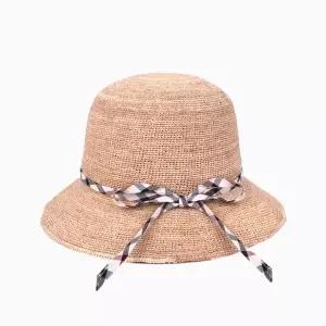 닥스 DAKS DAKS모자 체크 라피아 벙거지 여름모자 여성모자 천연소재 여성햇 DK46WBN011 4377