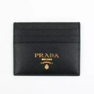 프라다 MUST IT_ 사피아노 가죽 메탈 로고 카드 지갑