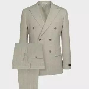 [롯데백화점]본 봄/가을 테일러드핏 피크드 스트라이프 더블수트 BN4SJA022BE_BN4SPA122BE