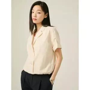 [빈폴레이디스] 코튼 혼방 반소매 쇼트 재킷  아이보리 (BF5411C060)