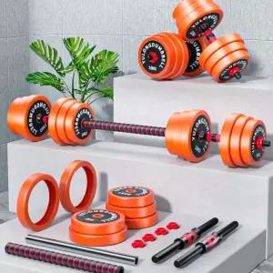 BBEDA 프리미엄 고급형 무쇠 무게조절 덤벨 바벨 세트 역기봉 아령 중량 원판 봉