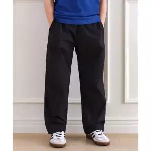 무신사스탠다드 키즈 나일론 밴딩 파라슈트 팬츠 블랙 1677892