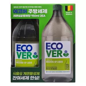 에코버 주방세제 레몬 알로에 950ml x 2입/