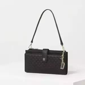 닥스 DCWA1F515BK LOUIS DD 블랙 로고패턴 소가죽 장지갑