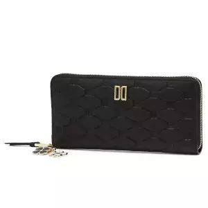 닥스 DCWA6E634BK 블랙 DD로고 소가죽 지퍼 장지갑