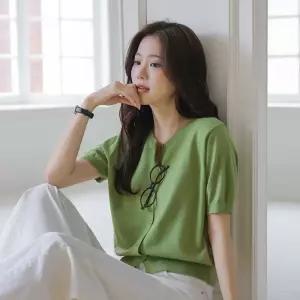 [시크폭스] [2종택1] 테일런 니트 가디건(반팔)_61CA1611
