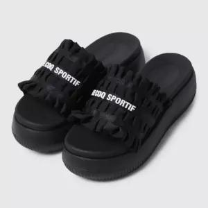 르꼬끄 러플 슬리퍼 B1 QR222WSD41 BLK BEG