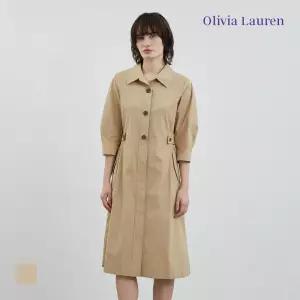 [올리비아로렌] 버튼 포인트 플레어 원피스_VOCOA4M3331