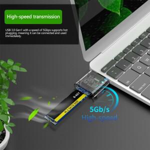 M2 SSD 케이스 to USB 3.0 Gen 1 5Gbps 고속 인클로저 (SATA NGFF 2242 2260 카드 어댑터용)