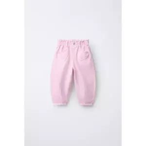 국내배송 ZARA 자라 아동 키즈 주니어 하트 포켓 배기 트윌 팬츠 로즈핑크 8614552620 1895487