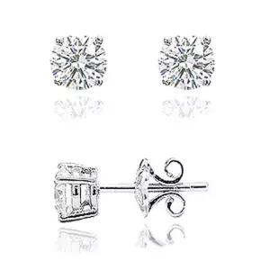 3부 모이사나이트 다이아몬드 다이아 귀걸이 웨딩 4발