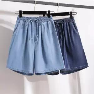[페이릿][페이릿] [88까지]소라 스트링 허리 밴딩 데님 숏 5부 반바지
