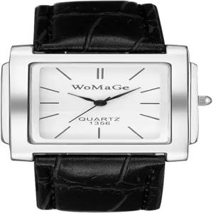 Avaner 남성용 사각 시계 빈티지 가죽 커프 로마 숫자 아날로그 쿼츠 손목시계 스트랩 클래식 레트로