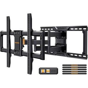 Perlegear UL에 등재된 풀 모션 TV 월 마운트, 최대 150파운드의 u201390인치 42대, 공구 프리 틸트, 스위블, 익스텐션이 장착된 조립 Max VESA 600 x 400mm, 12 u2033 / 16 18 24 우드 스터드, PGLF16