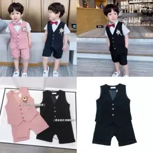 팜므 아기여름정장 아동 남아 소년 홀릭 반바지 조끼 정장 5종세트설날