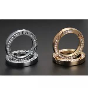 3색 1개 원형 큐빅 링 카라비너 아연 합금 키링 가방 카라비너 비너 키링