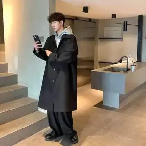 EAMT 남자 하프 초가을 지식인 트렌치코트 트렌드 코트 봄가을 케이프 YJ3