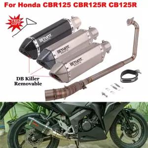 오토바이 배기 시스템 프론트 미드 링크 파이프 머플러 혼다 CBR125 CBR125R CB125R CBR 125 용 DB 킬러 슬