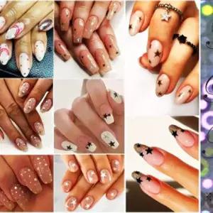 Spangle 홀로그램 네일아트 스티커 6종50모양