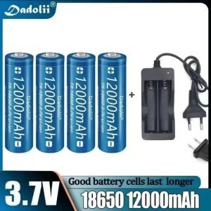 18650 배터리 12000mAh 충전기 포함 3.7V 충전식 리튬 이온 손전등/장난감 EU-US 플매트 카펫 러그 항공 운
