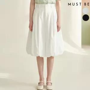 여성 코튼 벌룬 미디 스커트