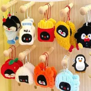 펭귄 인형키링 감자튀김 삼각김밥 밀크 동물인형 무선이어폰 가방 파우치키링