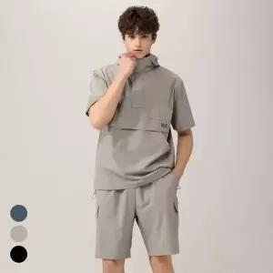 [아웃도어스/에버라스트]에버라스트 남자 반팔 아노락 세트 5부 상하 셋업