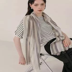 [막스까르띠지오]페미닌 스트라이프 롱 썸머 스카프
