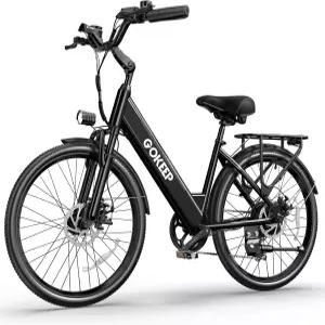 GOKEEP 전기 자전거 1000W 피크 파워 최대 75마일 28mph 26인치 산악 499Wh 탈착식 배터리 7단 조절 가능한
