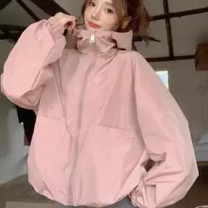 후드 점퍼 트레이닝 루즈핏 간절기 여성 후드 점퍼 데일리 가을 기본 바람막이 스포츠 캐주얼 아우터 집업