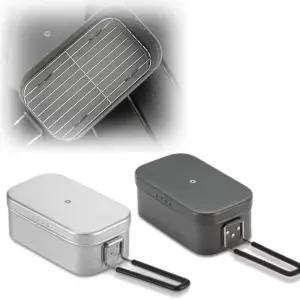 캠핑 사각반합 찜기 야외 네모 스텐냄비 등산 도시락스탠 야채 군용 군대 라면 미니 나들이