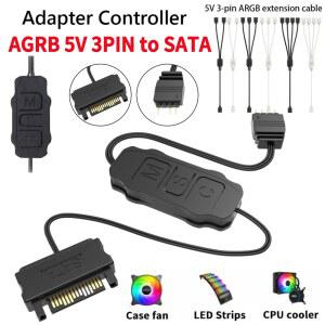 PC 선풍기 라이트 스트립용 익스텐션 케이블 컨트롤러, ARGB 5V 3PIN-SATA 인터페이스