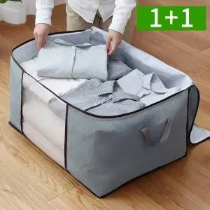 아트박스/오엠티 1+1 투명창 패브릭 리빙박스 옷정리함 55x42cm 100L