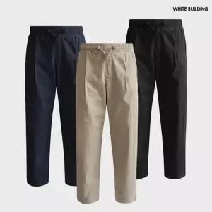 [화이트빌딩]남자면바지 스판 9부 통바지 밴딩 와이드팬츠
