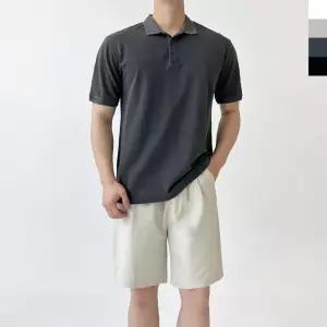 [옷자락]남자 여름 시원한 코튼 반밴딩 치노 반바지