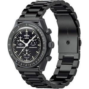 [미국배송] 문워치용 이무 스테인리스 스틸 시계 밴드 오메가 X 스와치 문워치 스피드마스터 시계와 호환되는 메탈 스트랩 교체 밴드 -20MM 신속 출시