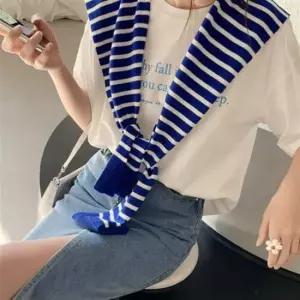 여성 케이프 숄 스카프 단가라 페이크 니트 5컬러