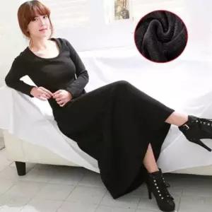 안감퍼 롱원피스 롱티 면원피스