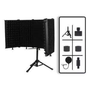 마이크방음커버 키밍 5단 마이크 흠음재 녹음장비 접이식 소음 세트